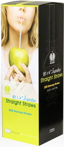 Goldmax Translucent Unwrapped Jumbo Straw, 10.25 inch -- 2500 per case.