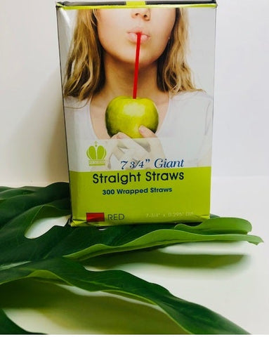 Goldmax Red Wrapped Jumbo Straw, 7.75 inch - 500 count per pack -- 10 packs per case