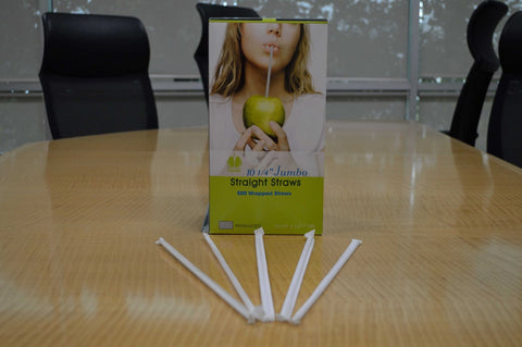 Goldmax Translucent Wrapped Jumbo Straw, 10.25 inch -- 5000 per case.