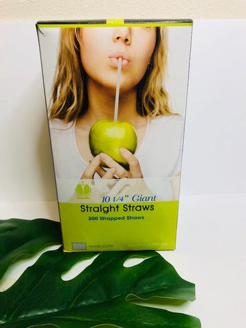 Goldmax Translucent Wrapped Giant Straw, 10.25 inch - 300 count per pack -- 10 packs per case