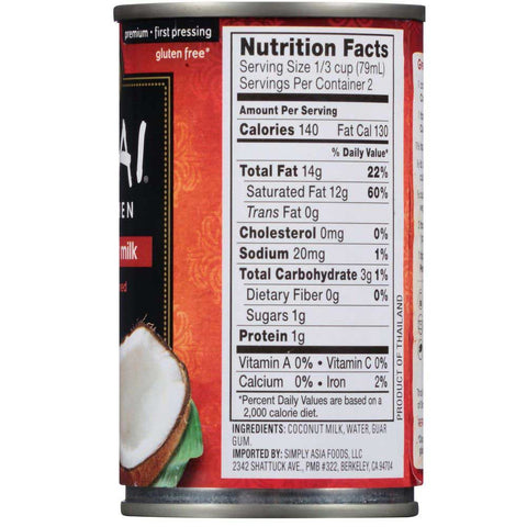 Thai Kitchen Unsweetened Coconut Milk, 5.46 Fluid Ounce -- 24 per case.
