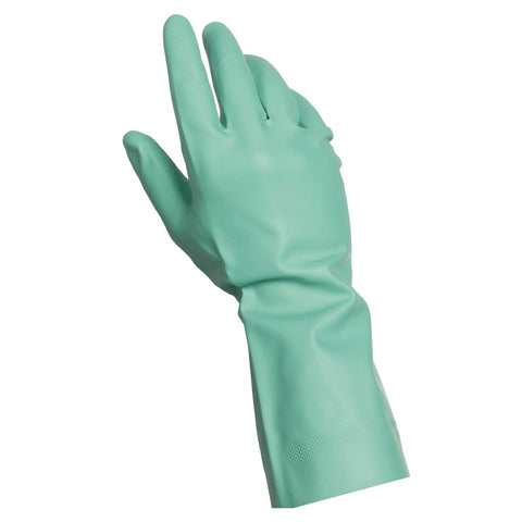 Heavy Duty Large, Unlined Green, Nitrile Reusable Glove 19 inch, 1 piece pack -- 12 per case.