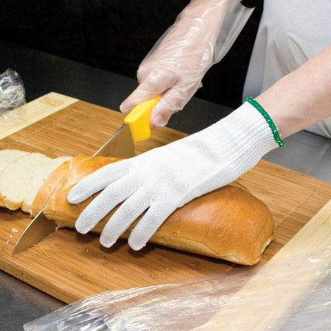 Handgards Knit Composite White Medium Cut Resistant Washable Gloves, 11 inch -- 12 per case.