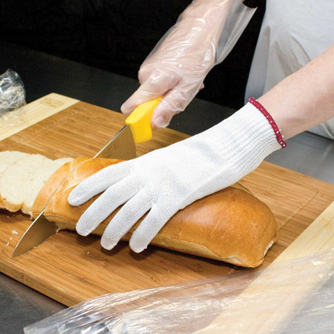 Handgards Knit Composite White Large Cut Resistant Washable Gloves, 11 inch -- 12 per case.