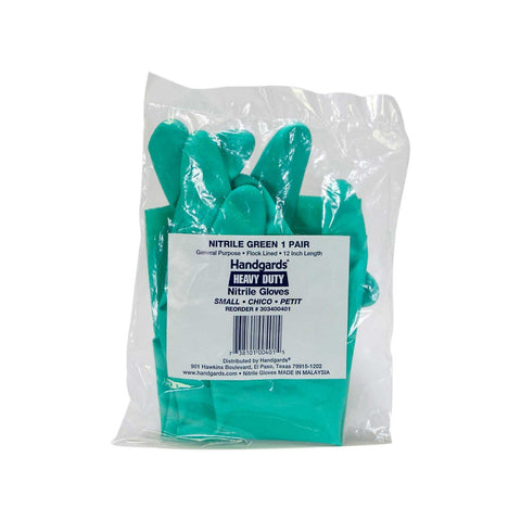 Handgards Small Green Heavy Duty Utility Lined Reusable Glove, 12 inch -- 12 per case.
