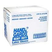 Handgards Medium Yellow Latex Heavy Duty Utility Reusable Glove, 12 inch -- 4 per case.