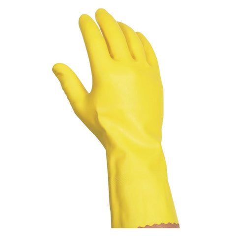 Handgards Large Yellow Latex Heavy Duty Utility Reusable Glove, 12 inch -- 4 per case.