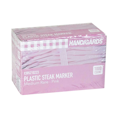 Handgards Pink Medium Rare Disposable Plastic Steak Marker -- 2000 per case.