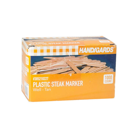 Handgards Tan Well Disposable Plastic Steak Marker -- 2000 per case.