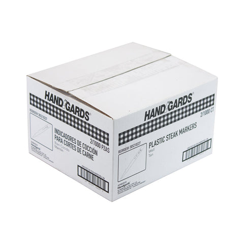 Handgards Tan Well Disposable Plastic Steak Marker -- 2000 per case.