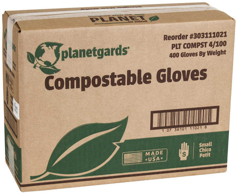 Planetgards Small Green Powder Free Compostable Gloves -- 400 per case