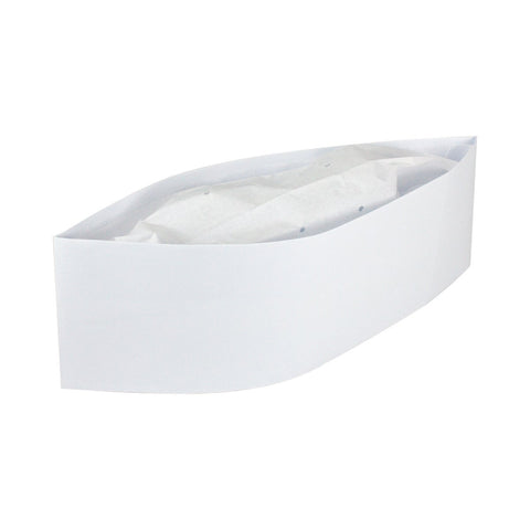 NeatGards White Round Crown Disposable Paper Overseas Cap, 21 inch -- 500 per case.