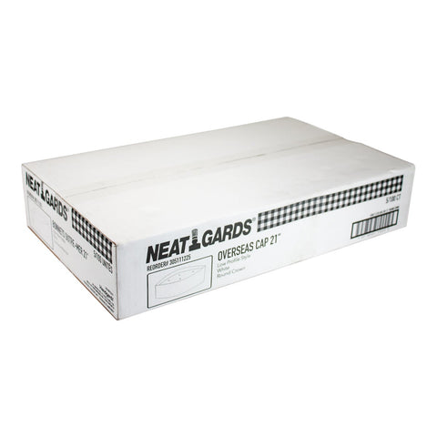 NeatGards White Round Crown Disposable Paper Overseas Cap, 21 inch -- 500 per case.