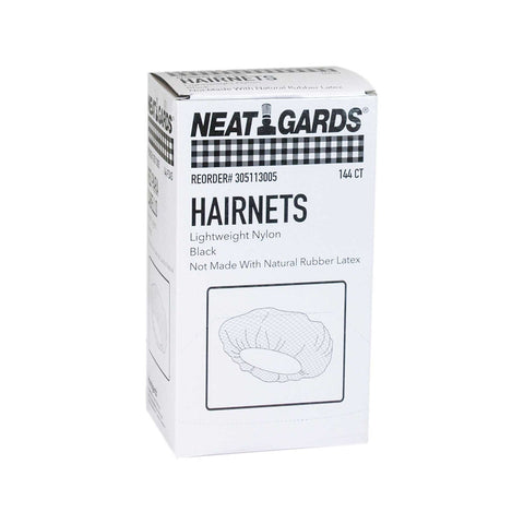 NeatGards Nylon Black Light Weight Large Disposable Hairnet -- 1440 per case.