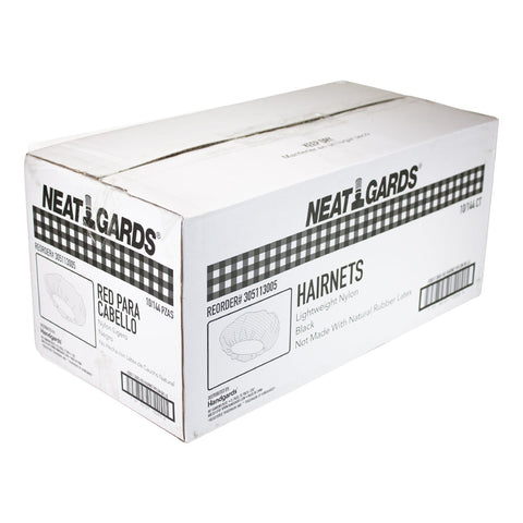 NeatGards Nylon Black Light Weight Large Disposable Hairnet -- 1440 per case.