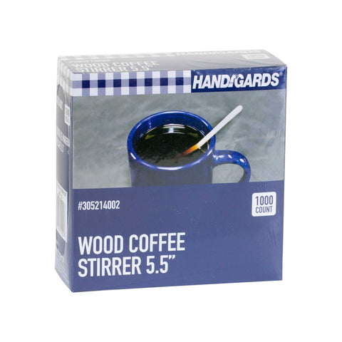 Handgards Disposable Wood Coffee Stirrer, 5.5 inch -- 10000 per case.