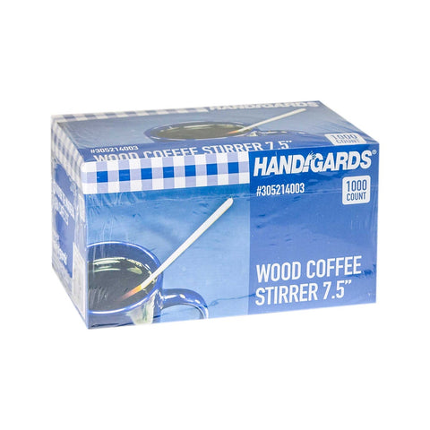 Handgards Disposable Wood Coffee Stirrer, 7.5 inch -- 5000 per case.