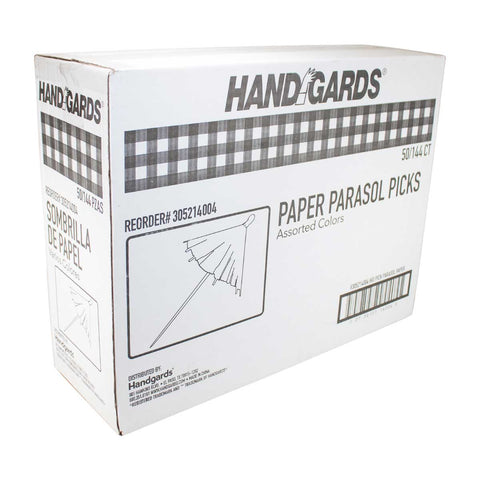 Handgards Paper Disposable Wood Parasol Pick, 4 inch -- 7200 per case.