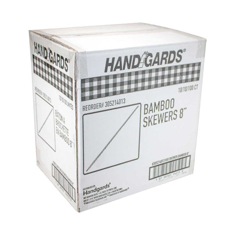 Handgards Disposable Bamboo Skewer, 8 inch -- 10000 per case.
