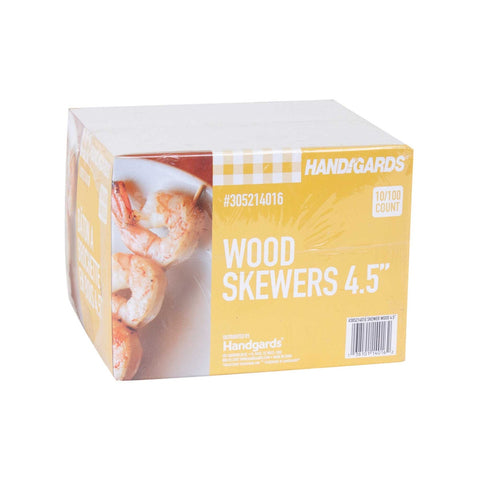 Handgards Disposable Wood Skewer, 4.5 inch -- 10000 per case.