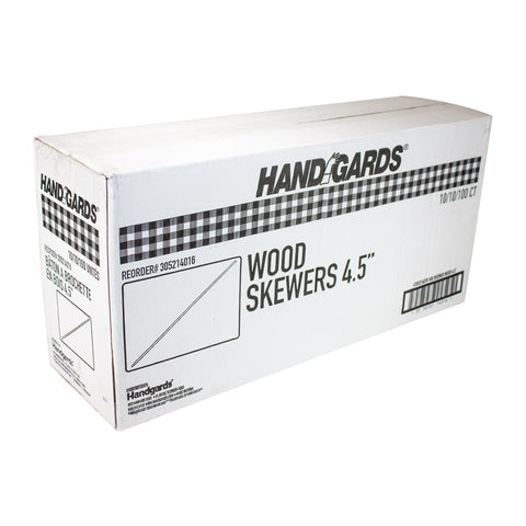 Handgards Disposable Wood Skewer, 4.5 inch -- 10000 per case.