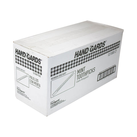 Handgards Cello Wrapped Mint Disposable Wood Toothpick -- 12000 per case.