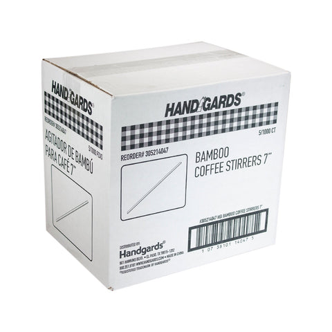 Handgards Bamboo Coffee Stirrer, 7 inch -- 5000 per case.