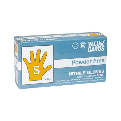 Valugards White Small Nitrile Disposable Gloves -- 1000 per case.