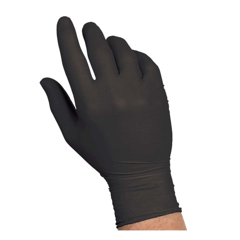 ExamGards Black Large Nitrile Disposable Gloves -- 1000 per case.