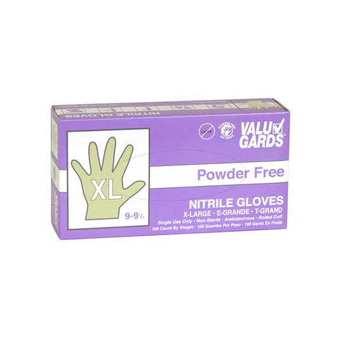 ValuGards Purple Extra Large Disposable Nitrile Gloves -- 1000 per case.