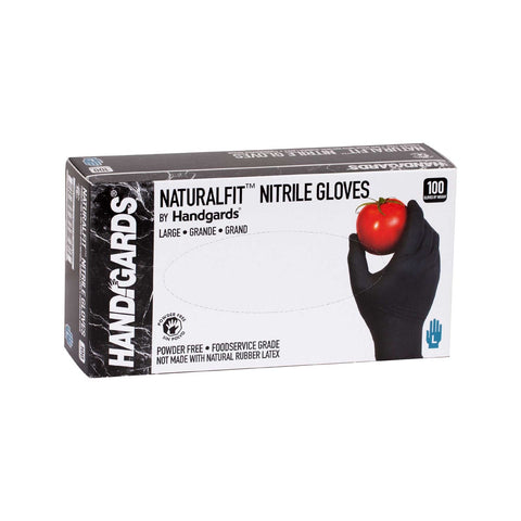 Handgards Black Powder Free Large Disposable Nitrile Gloves -- 1000 per case.