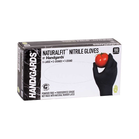 Handgards Black Powder Free Extra Large Disposable Nitrile Gloves -- 1000 per case.