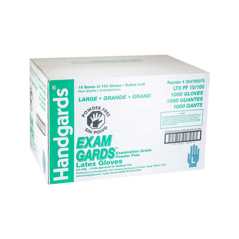 Handgards Large Ivory Latex Exam Grade Disposable Glove -- 10 per case.