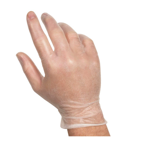 Handgards Large Clear Vinyl Exam Grade Disposable Glove -- 10 per case.