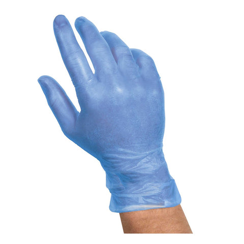 Handgards Small Blue Vinyl Disposable Glove -- 10 per case.