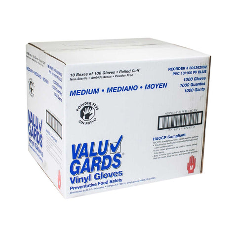 Handgards Medium Blue Vinyl Disposable Glove -- 10 per case.