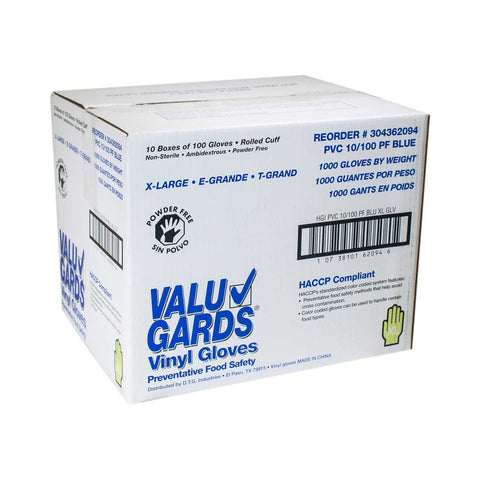 Handgards Extra Large Blue Vinyl Disposable Glove -- 10 per case.