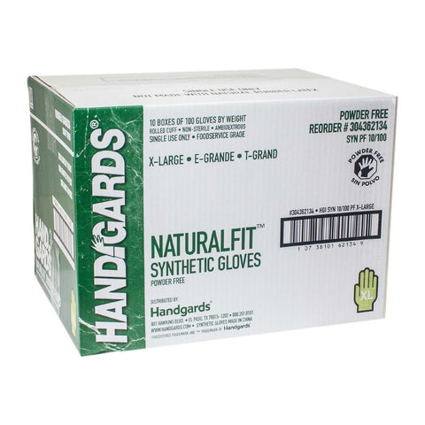 Handgards Extra Large White Synthetic Disposable Glove -- 10 per case.