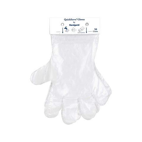 Handgards Clear Quickserve Poly Disposable Gloves -- 1000 per case.