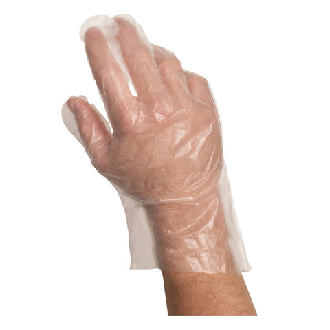 Handgards Clear Quickserve Poly Disposable Gloves -- 1000 per case.