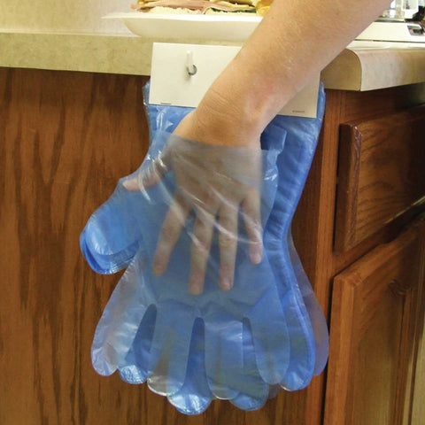Handgards Quickserve Poly Blue One Size Fits All Disposable Glove -- 1000 per case.