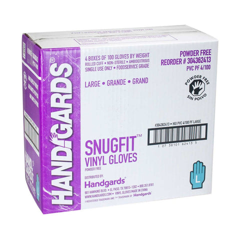 Glove (Poly Vinyl Disposable Gloves) Large, Powder Free, 4 Case --- 100 Each
