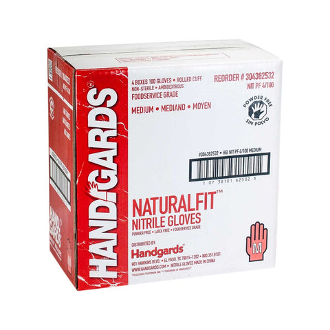 Glove (NaturalFit Nitrile Disposable Glove - Powder-Free)Modified, 4 Case ---100 Count