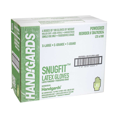 Glove (Latex Disposable Gloves) Powdered, Extra Large, Ivory, 4 Case --- 100 Count