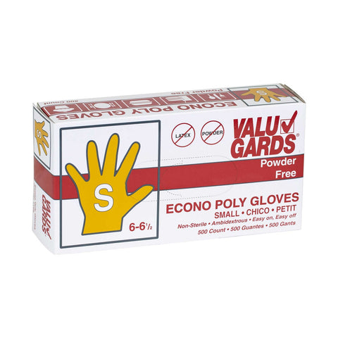 Glove (ValuGARDS® Disposable Glove)Clear, Small, Imported, Wrist Length, 10 Case --- 500 Count