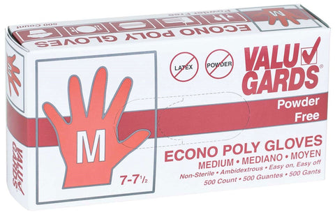 Valugards Medium Wrist Length Glove - 500 count per pack -- 10 packs per case