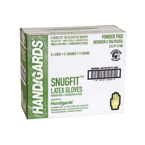 Glove (Latex Disposable Glove - Powder-Free) Extra Large, Ivory, 4 Case --- 100 Count