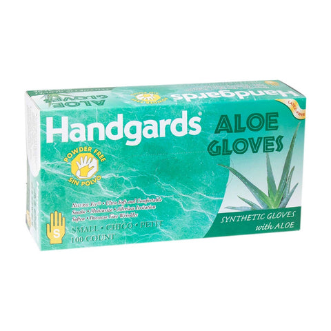 Handgards Small Green Synthetic Disposable Glove with Aloe -- 4 per case.