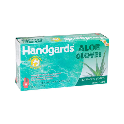 Handgards Medium Green Synthetic Disposable Glove with Aloe -- 4 per case.