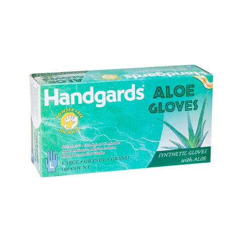 Handgards Large Green Synthetic Disposable Glove with Aloe -- 4 per case.